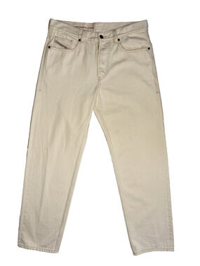 Diesel Cheyenne Jeans Men 34x31 Tan Straight Leg Streetwear Button Fly Tag 31x32